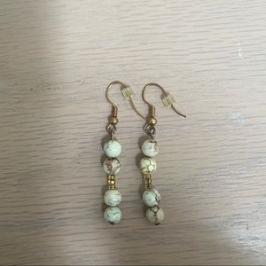 Green marble earrings